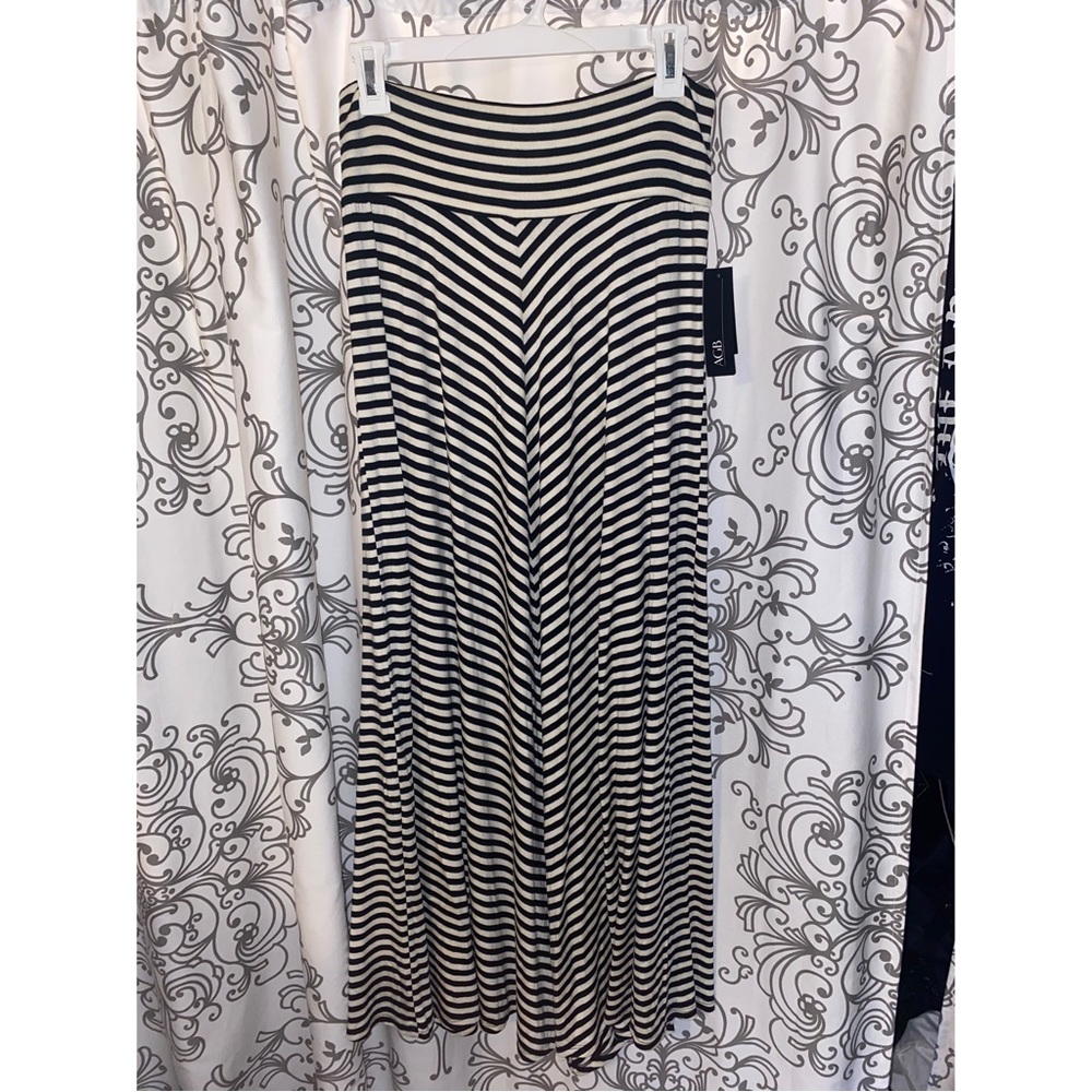 AGB black and white striped maxi skirt